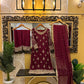 Deep Maroon Embroidered Suit