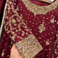 Deep Maroon Embroidered Suit