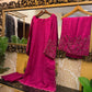 Magenta Embroidered Three-Piece Suit with Handwork Detailing