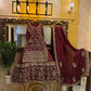 Bridal lehnga with gold antique embroidery