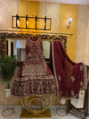 Bridal lehnga with gold antique embroidery