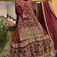 Bridal lehnga with gold antique embroidery