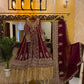 Maroon and Gold Bridal Anarkali Dress with Heavy Embroidery and Dupatta