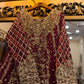 Maroon and Gold Bridal Anarkali Dress with Heavy Embroidery and Dupatta