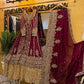 Maroon and Gold Bridal Anarkali Dress with Heavy Embroidery and Dupatta