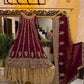 Maroon and Gold Bridal Anarkali Dress with Heavy Embroidery and Dupatta