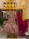 Blush Pink Embroidered Dress with ghrara & dark pink Dupatta