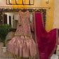 Blush Pink Embroidered Dress with ghrara & dark pink Dupatta