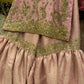 Blush Pink Embroidered Dress with ghrara & dark pink Dupatta