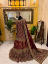 Elegant Maroon Bridal Lehenga with Heavy Golden Embroidery