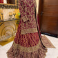 Elegant Maroon Bridal Lehenga with Heavy Golden Embroidery