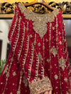 Red Bridal Dress with Embellished Dupatta