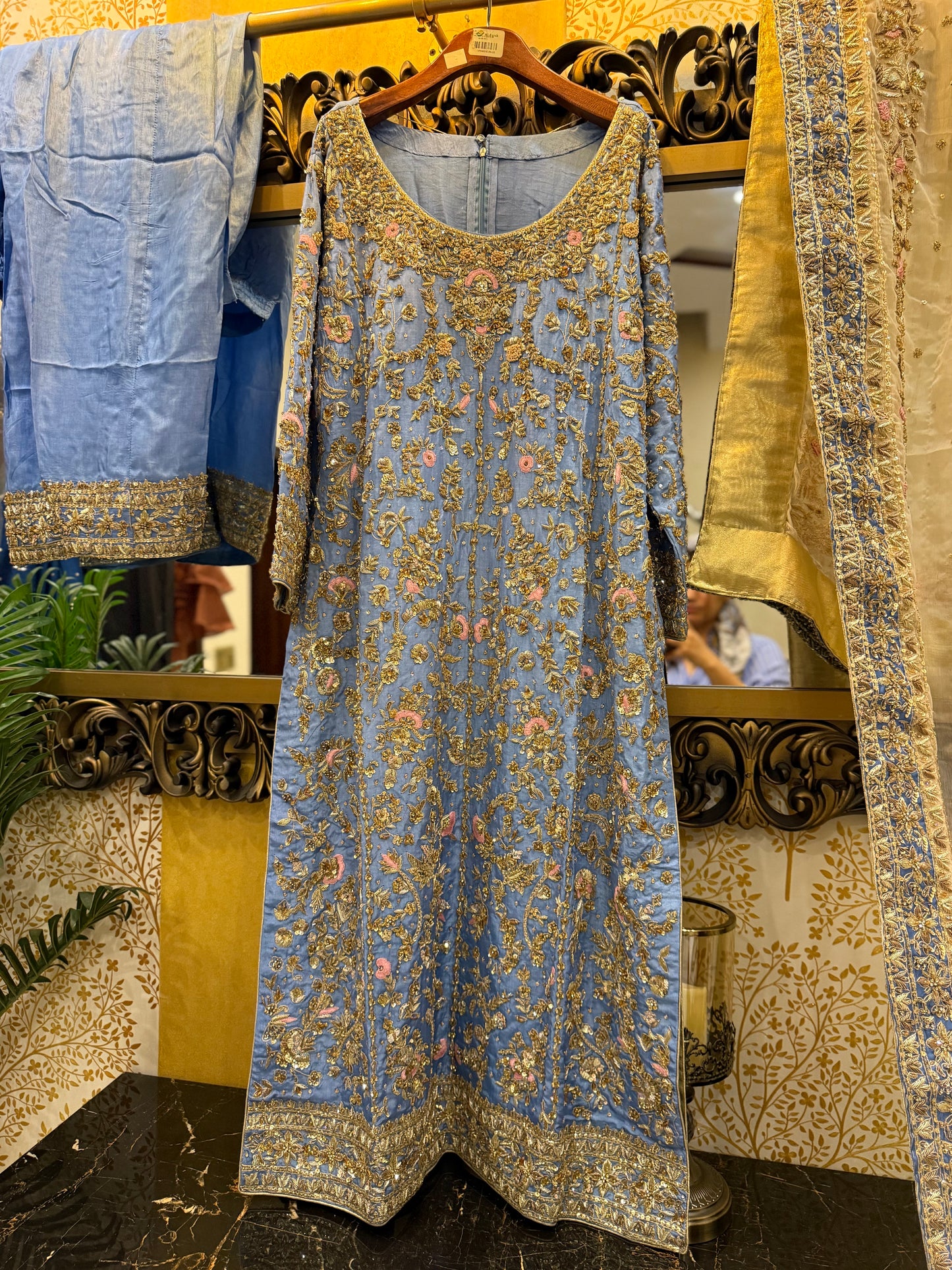 Powder Blue Embroidered Formal