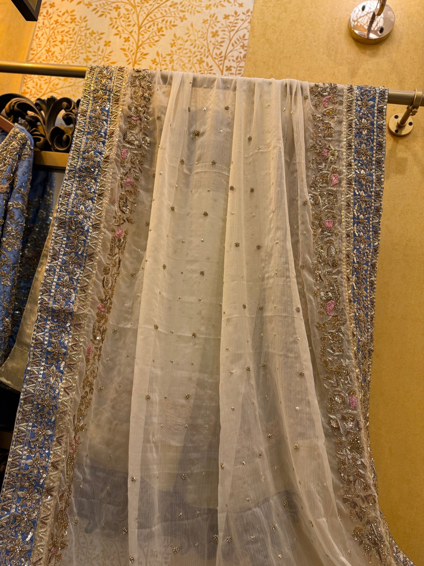 Powder Blue Embroidered Formal