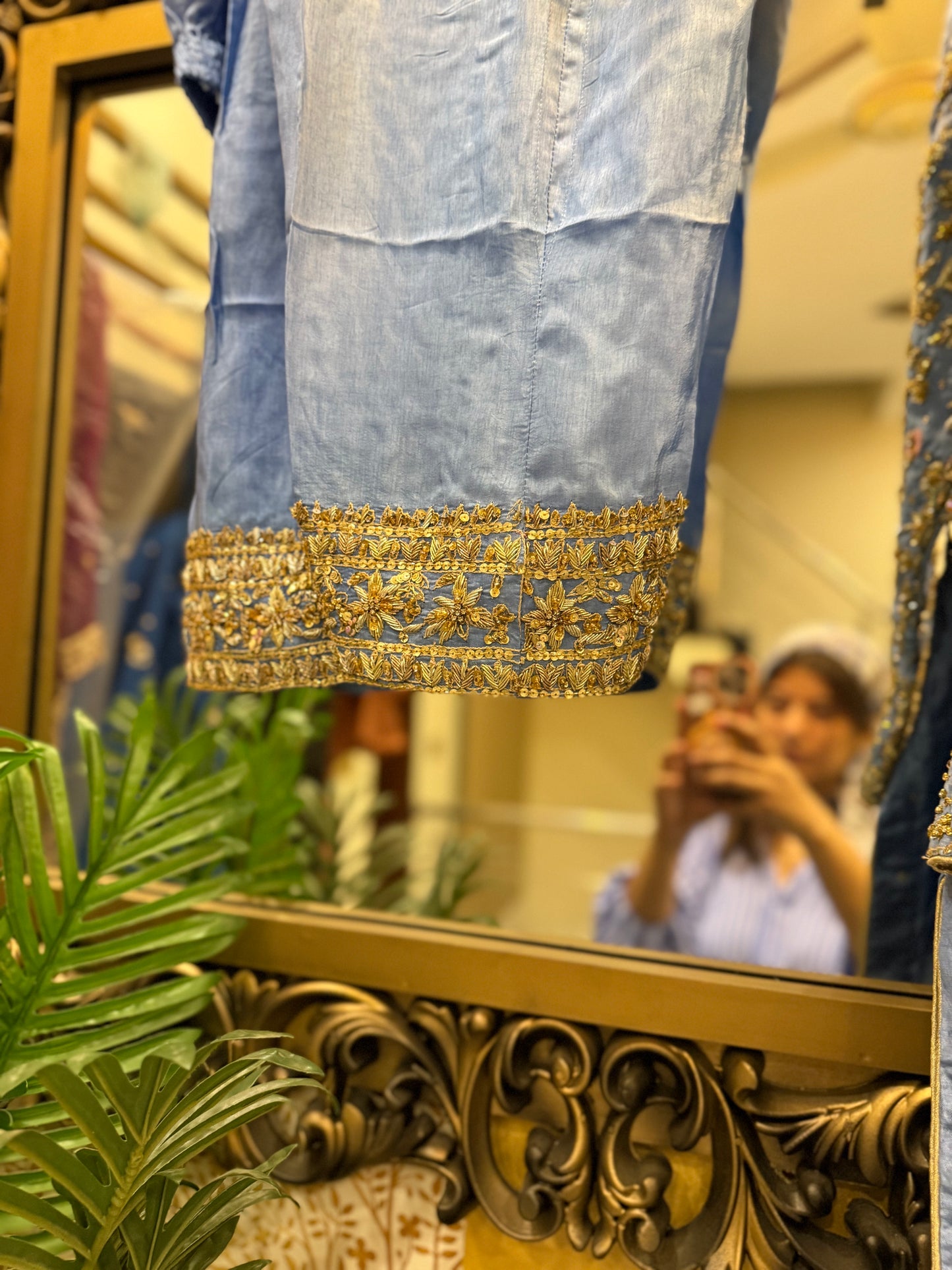 Powder Blue Embroidered Formal