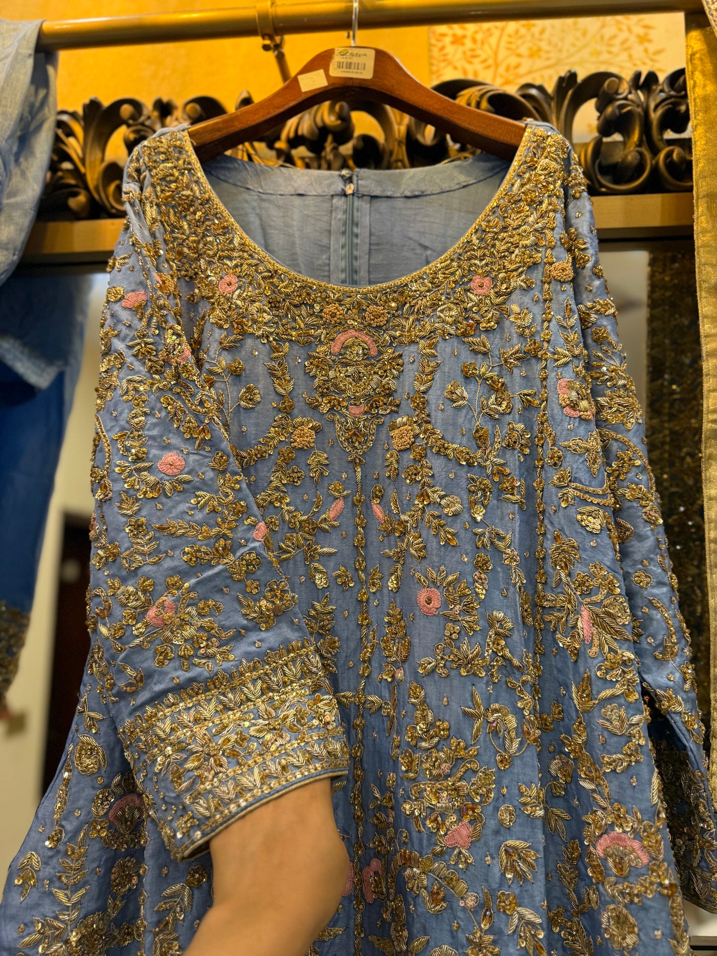 Powder Blue Embroidered Formal