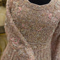 Blush Pink Heavily Embellished Bridal Gown with Veil