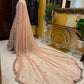 Blush Pink Heavily Embellished Bridal Gown with Veil