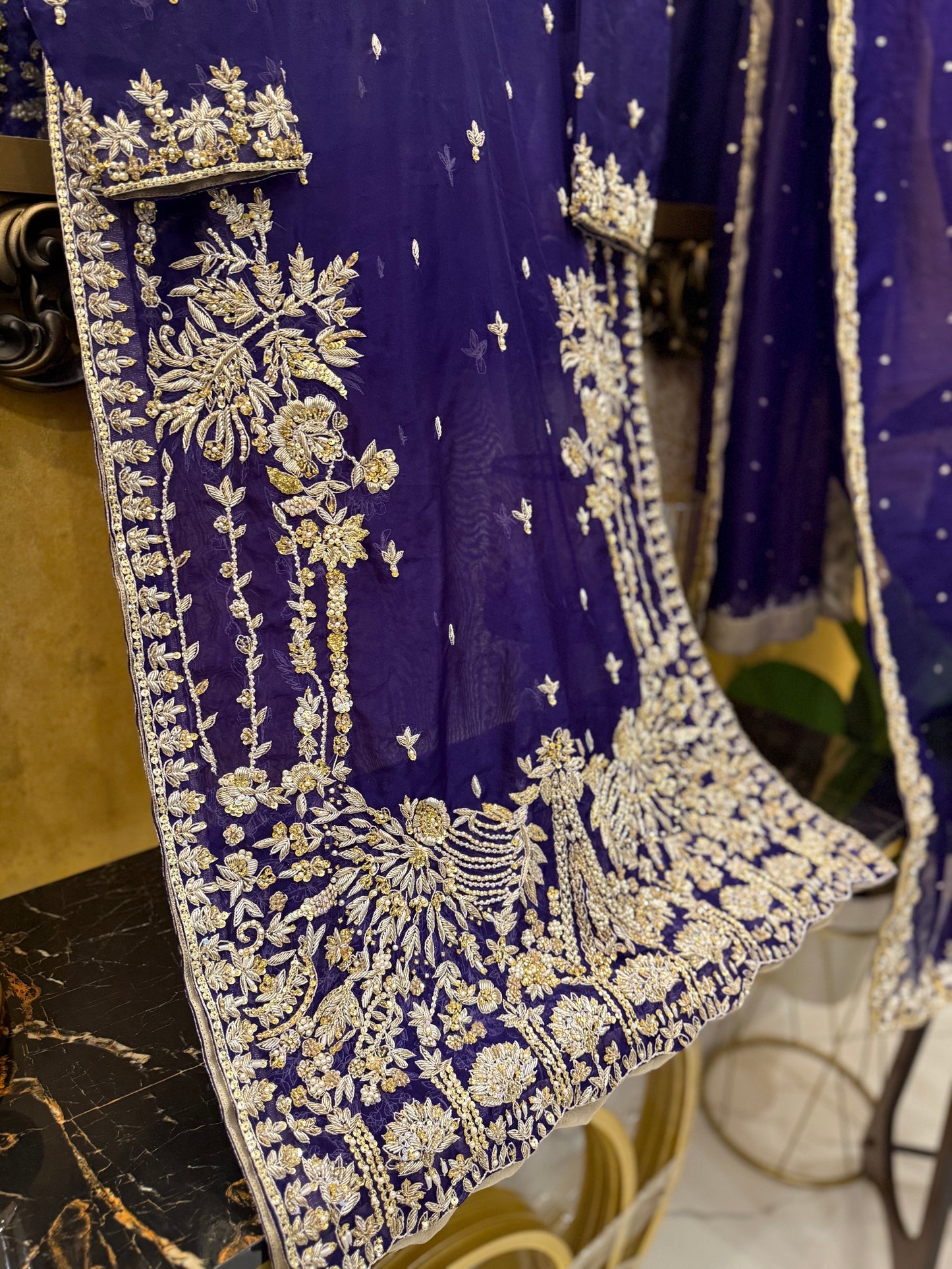 Royal Purple Hand Embroidered Dress