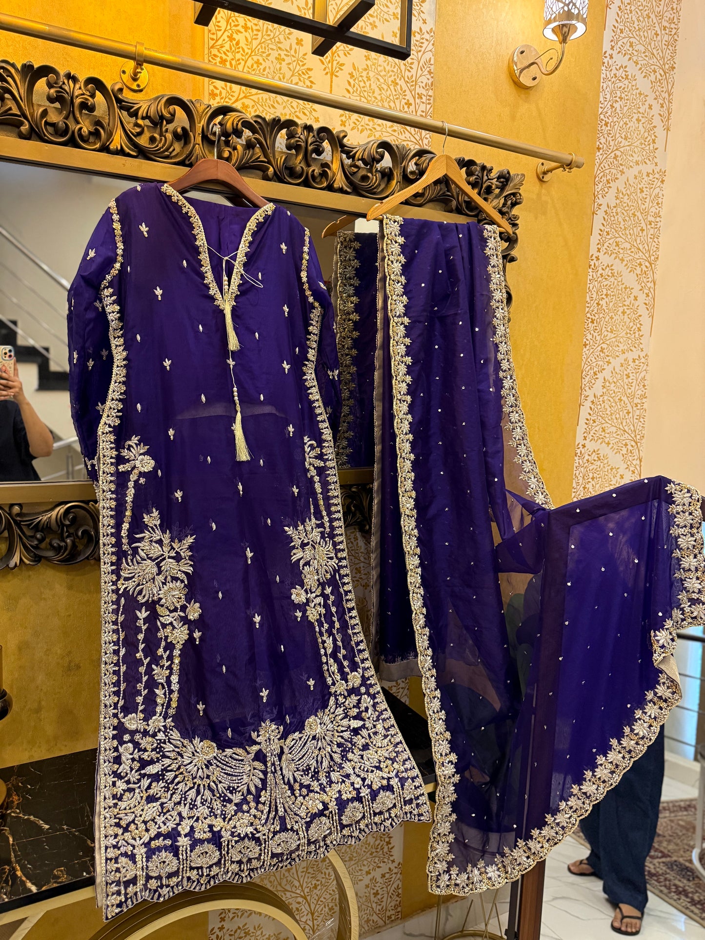Royal Purple Hand Embroidered Dress