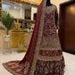 Regal Maroon Heavily Embellished Bridal Lehenga with Dupatta
