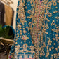 Teal Blue Embroidered Party Wear Dress with Magenta Dupatta