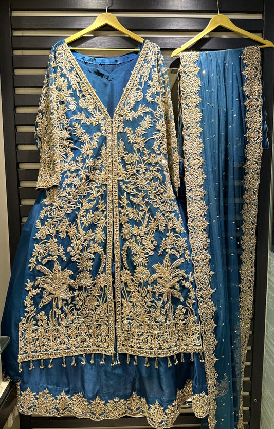 Blue Elegance Unveiled-Style Statement By Fatima
