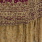 Maroon and Gold Bridal Anarkali Dress with Heavy Embroidery and Dupatta